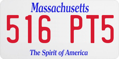 MA license plate 516PT5