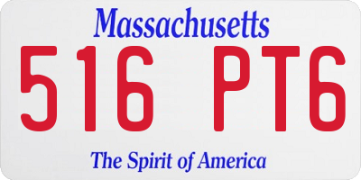 MA license plate 516PT6