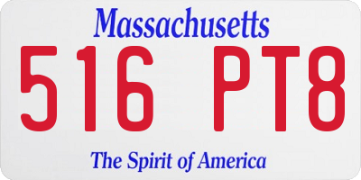 MA license plate 516PT8