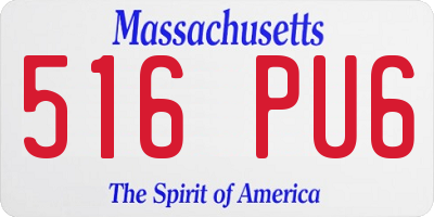 MA license plate 516PU6