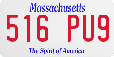 MA license plate 516PU9