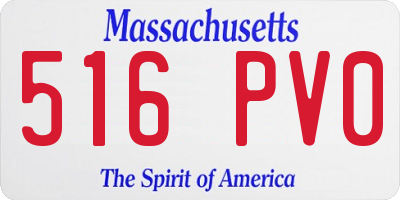 MA license plate 516PV0