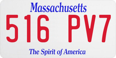 MA license plate 516PV7