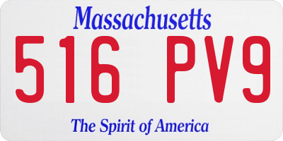 MA license plate 516PV9