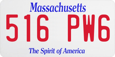 MA license plate 516PW6