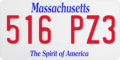 MA license plate 516PZ3