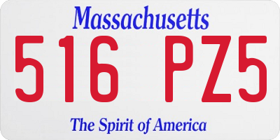 MA license plate 516PZ5