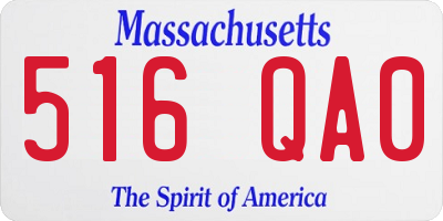 MA license plate 516QA0
