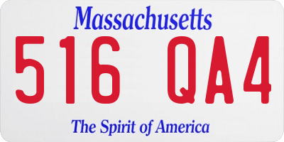 MA license plate 516QA4