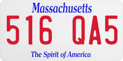 MA license plate 516QA5