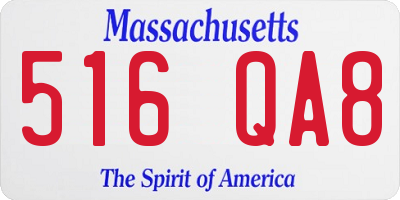 MA license plate 516QA8