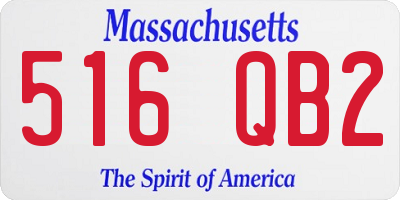 MA license plate 516QB2