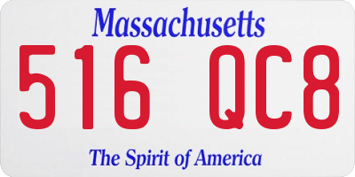 MA license plate 516QC8
