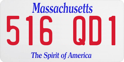 MA license plate 516QD1