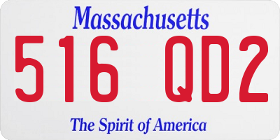 MA license plate 516QD2
