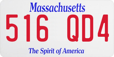 MA license plate 516QD4