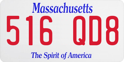 MA license plate 516QD8