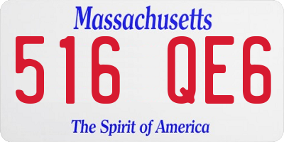 MA license plate 516QE6