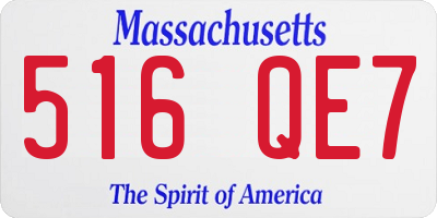 MA license plate 516QE7