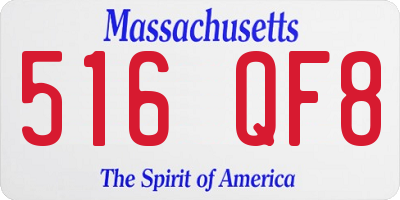MA license plate 516QF8