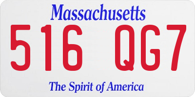 MA license plate 516QG7