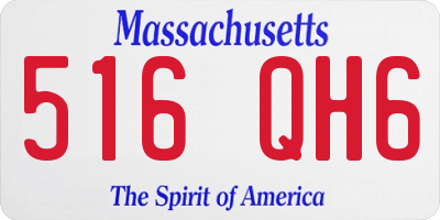 MA license plate 516QH6