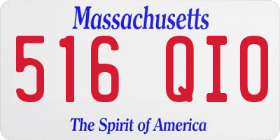 MA license plate 516QI0