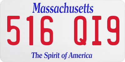 MA license plate 516QI9