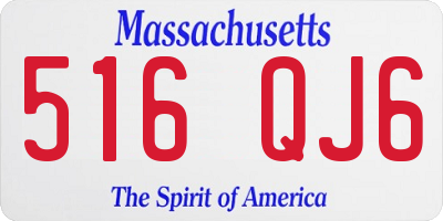 MA license plate 516QJ6