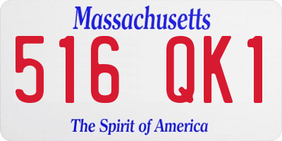 MA license plate 516QK1