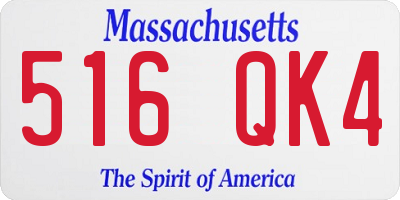 MA license plate 516QK4