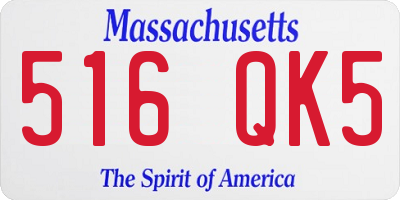 MA license plate 516QK5