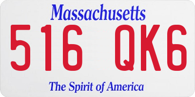 MA license plate 516QK6