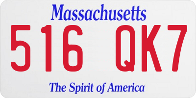 MA license plate 516QK7