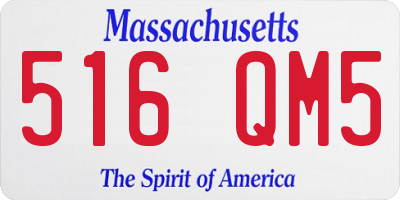 MA license plate 516QM5