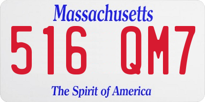 MA license plate 516QM7