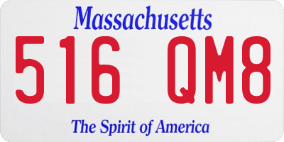 MA license plate 516QM8