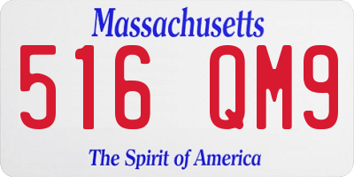 MA license plate 516QM9