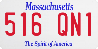 MA license plate 516QN1