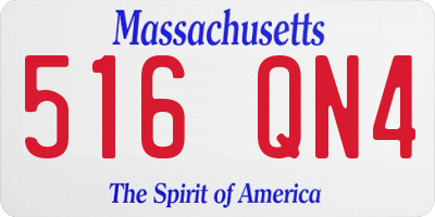 MA license plate 516QN4