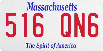 MA license plate 516QN6