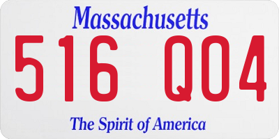MA license plate 516QO4