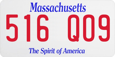 MA license plate 516QO9