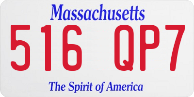 MA license plate 516QP7