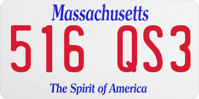 MA license plate 516QS3