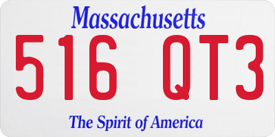 MA license plate 516QT3