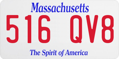 MA license plate 516QV8