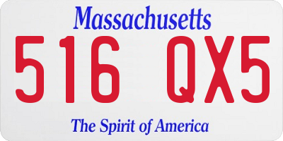MA license plate 516QX5