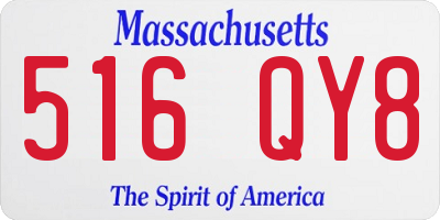 MA license plate 516QY8