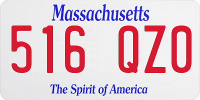 MA license plate 516QZ0